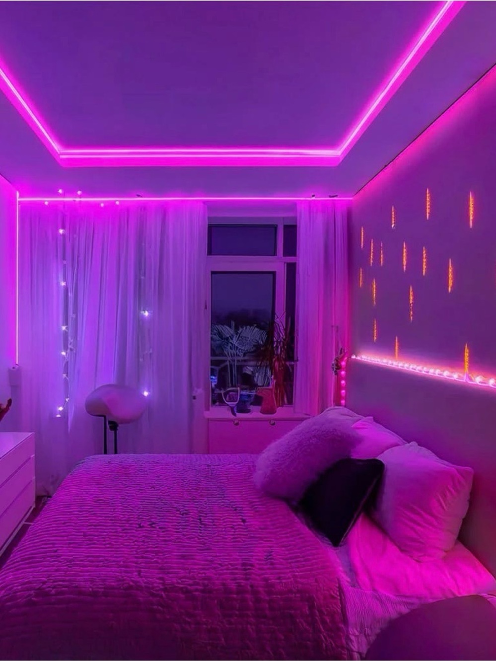 Rainbow LED Strip Accent Lighting for Bedroom W/Remote and 5 reals of lights